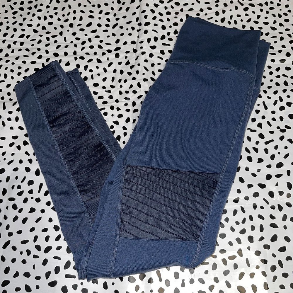 ALO YOGA High Waist Moto Leggings in Rich Navy - Picture 3 of 13
